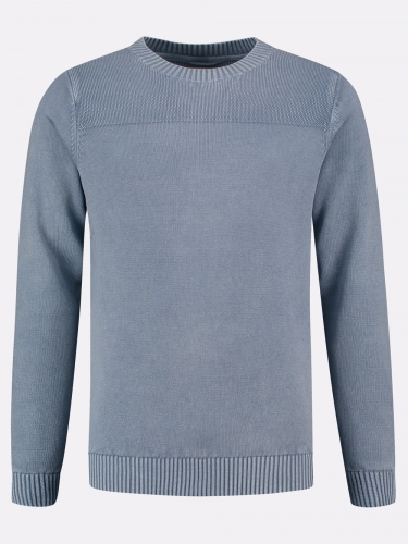 Dstrezzed Strickpullover Crew Structure Mix Sky Blue